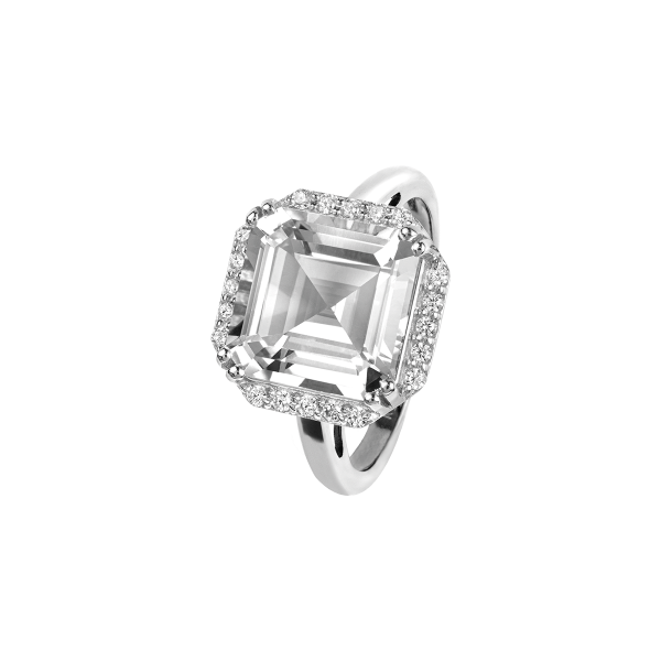 Jacques Lemans SE-R104A56  Ring Gr. 56 Sterlingsilber mit weißem Topas Damen